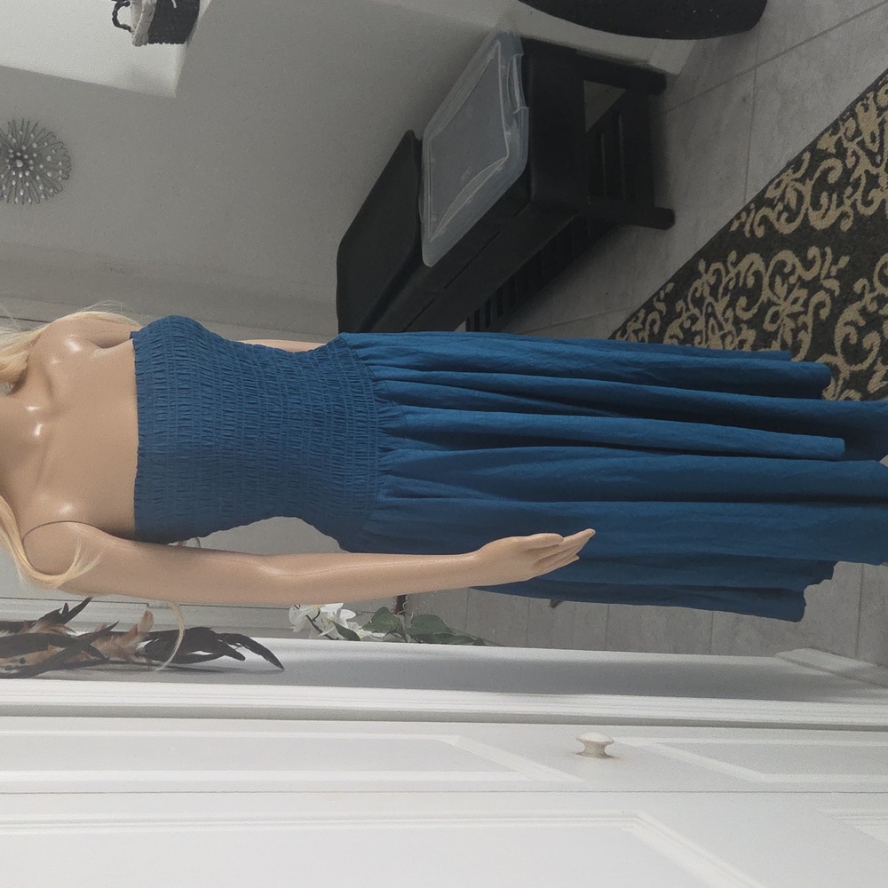 Max & Ash Beautiful Teal Blue Sharkbite Stretchy Top Midi Dress NWT Xl